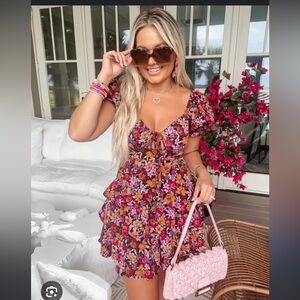 BUDDY LOVE TAMMY RUFFLE MINI DRESS - FORBIDDEN